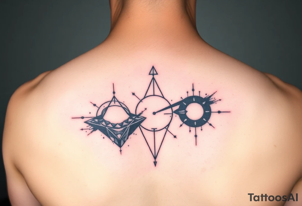 negative space tattoo inspired by the space and time tattoo idea