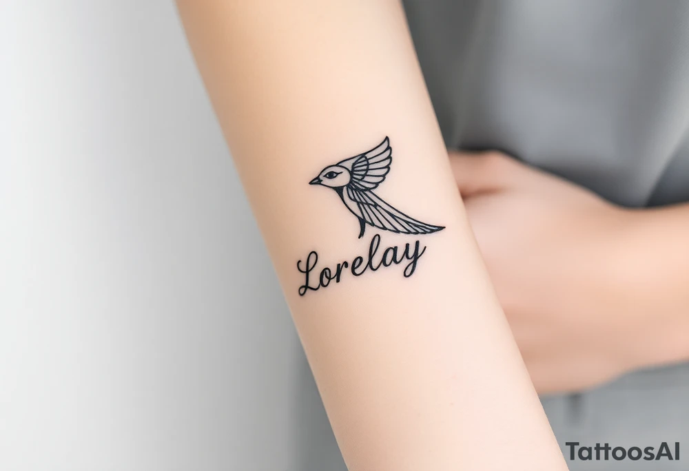 Crea un diseño significativo sobre la cultura egipcia y que tenga el nombre escrito por de bajo del diseño el nombre de mi hermana Lorelay tattoo idea