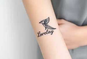 Crea un diseño significativo sobre la cultura egipcia y que tenga el nombre escrito por de bajo del diseño el nombre de mi hermana Lorelay tattoo idea