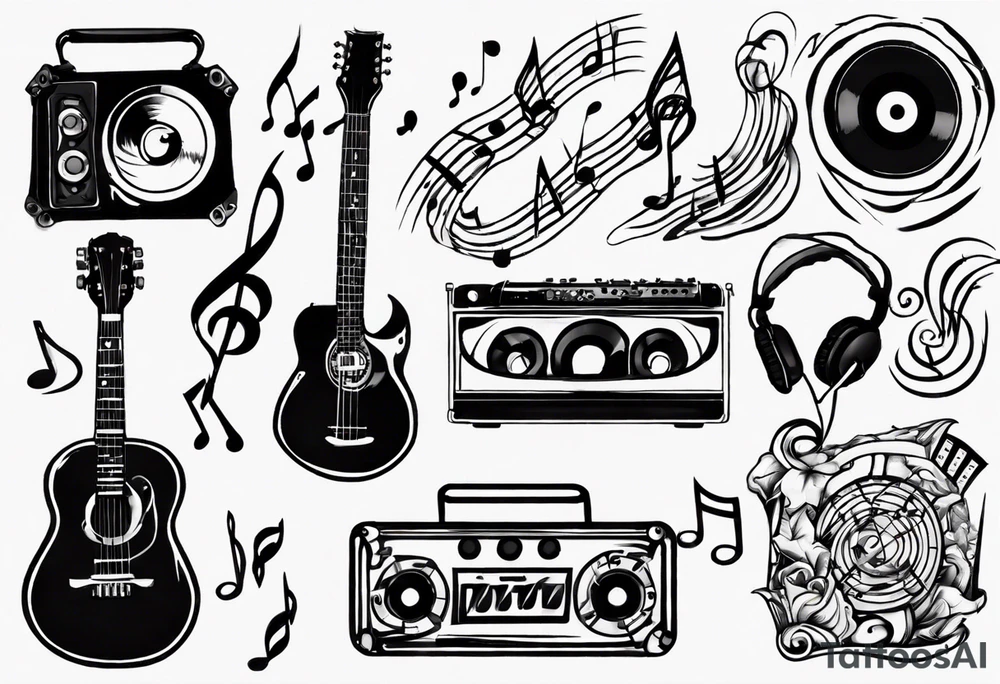 music sound tattoo idea