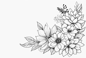 Pretty ,feminine flowers tattoo idea