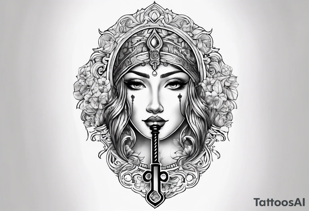 Key and keyhole tattoo idea