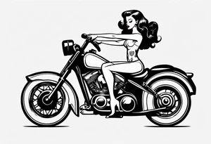 pinup doll on a motorcycle tattoo idea