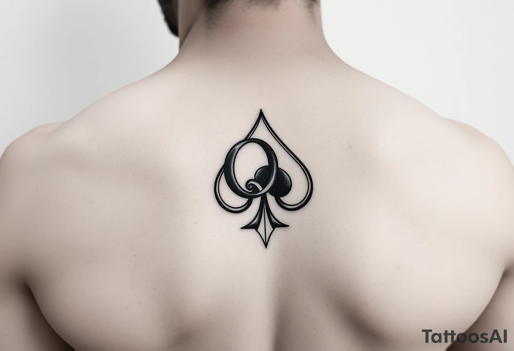a Q and a spade sketch tattoo idea