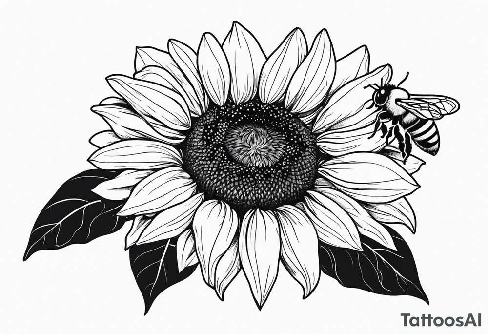Sunflower and Bee tattoo idea