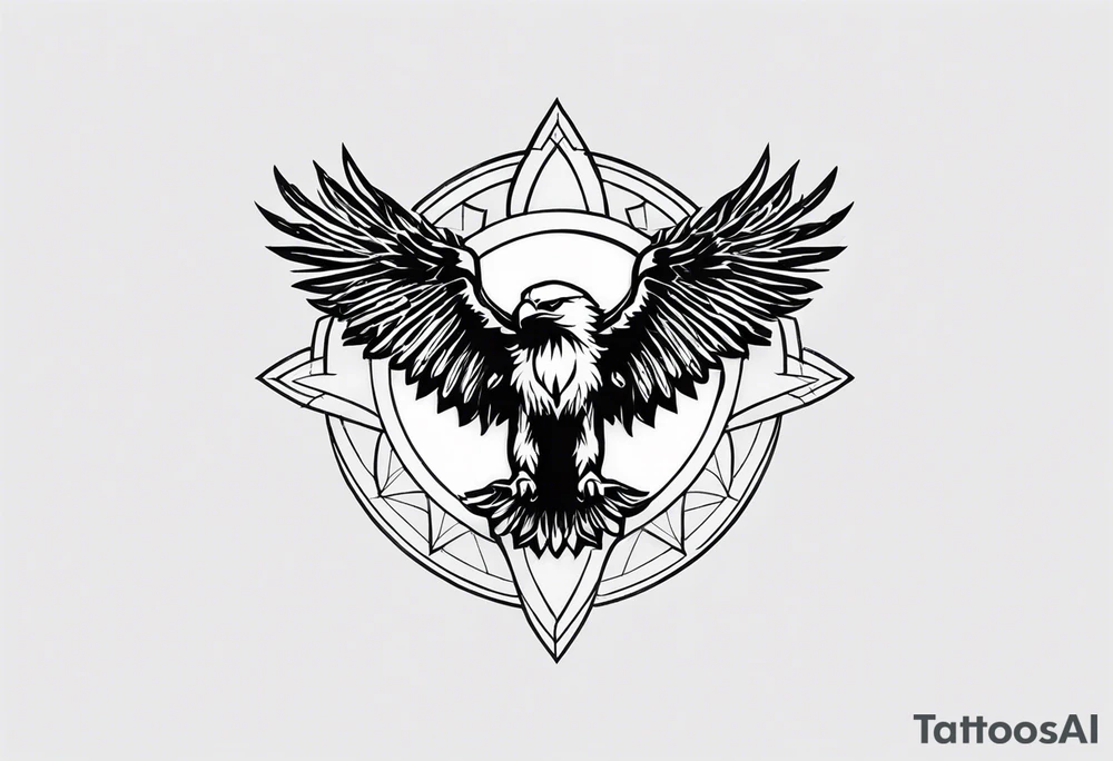 Very small tattoo of eagle and sun tattoo idea