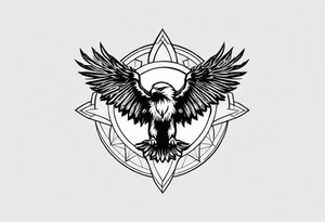 Very small tattoo of eagle and sun tattoo idea