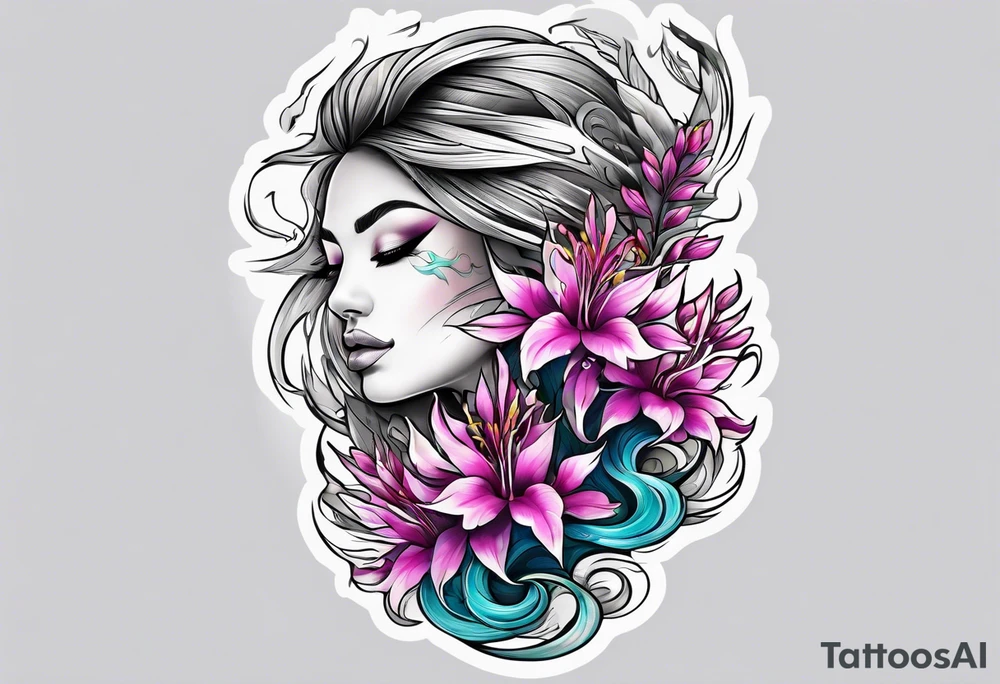 water and fireweed
no people tattoo idea