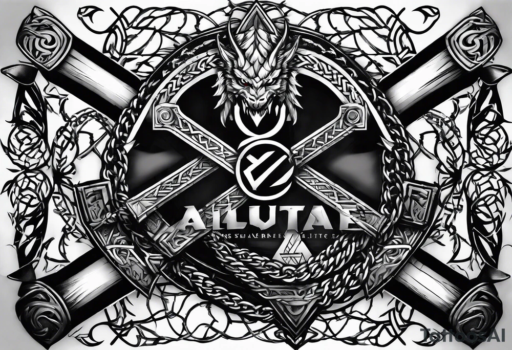 Valhalla sword chain barbed wire
dragon axe Valknut tattoo idea Valhalla sword chain barbed wire
dragon axe Valknut tattoo idea