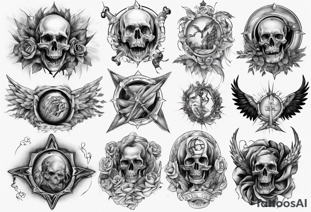 full stomach tattoo 
Christian theme tattoo idea