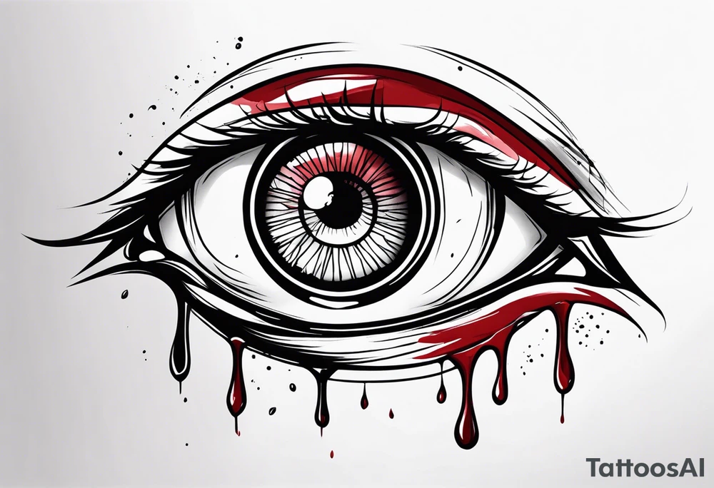 Blood crying eye tattoo design tattoo idea
