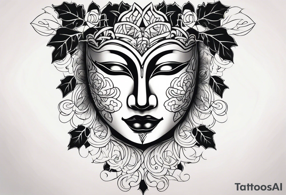 ivy, noh mask, tattoo idea