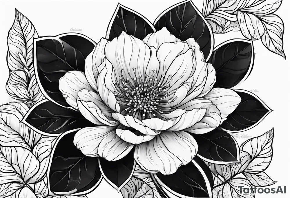 Flower with the name TEMPESTT as the stem tattoo idea