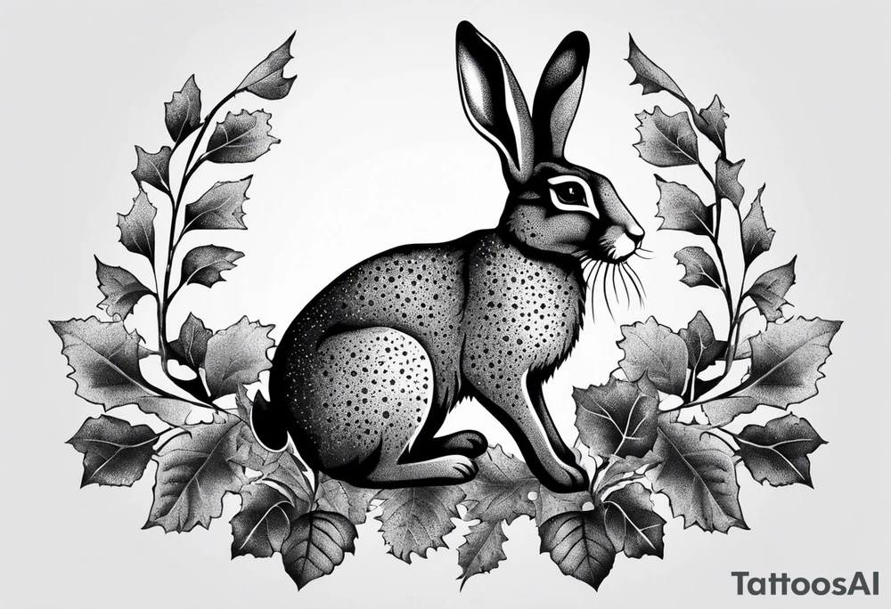 hare, ivy
Show as a band for around an arm tattoo idea