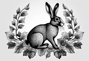 hare, ivy
Show as a band for around an arm tattoo idea