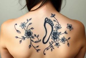 Charles 
Baby footprint 
1-14-23 
Surrounded by floral vines tattoo idea