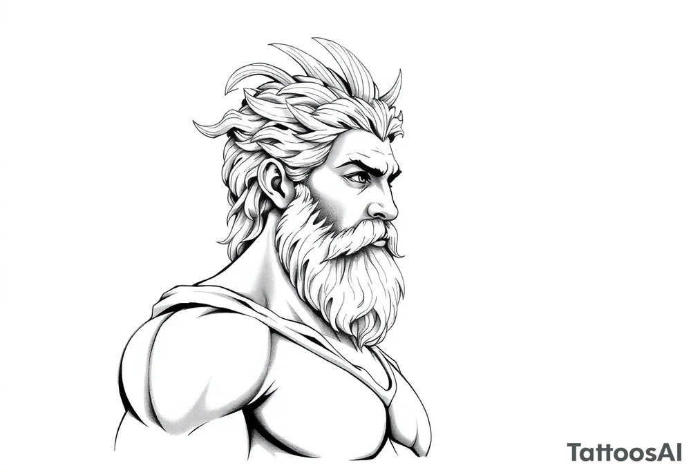 GREEK GOD LOOKING OVER HIS EMPIRE tattoo idea