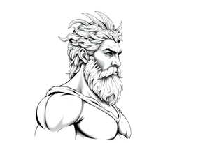 GREEK GOD LOOKING OVER HIS EMPIRE tattoo idea