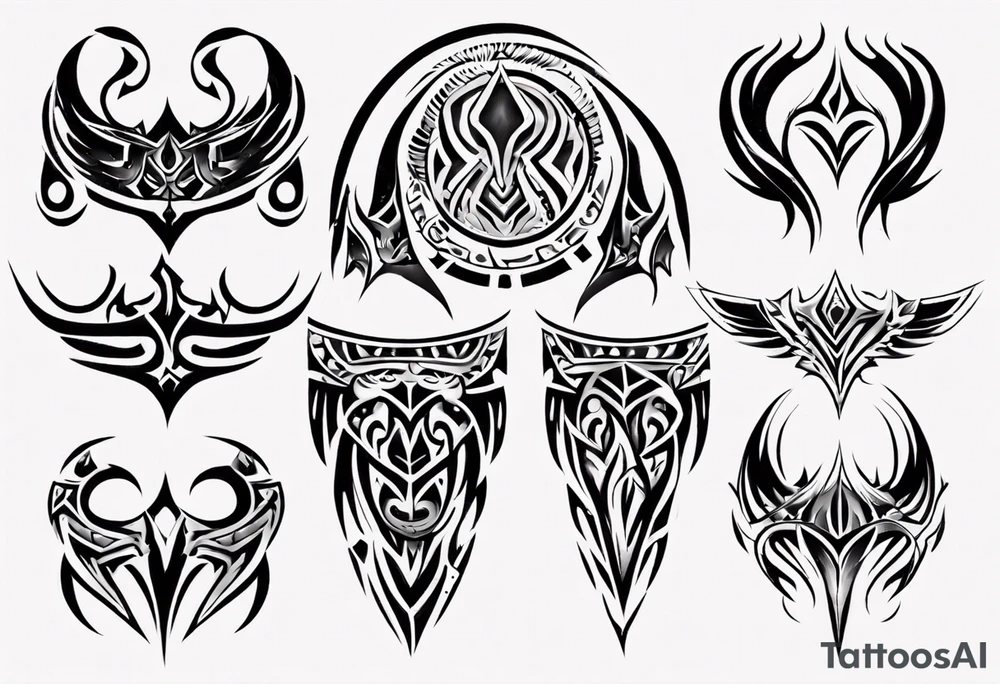 Tribal pectoral tattoo idea