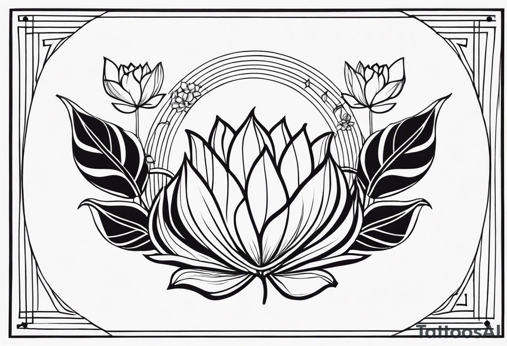 harpe en feuille de lotus tattoo idea