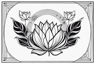 harpe en feuille de lotus tattoo idea