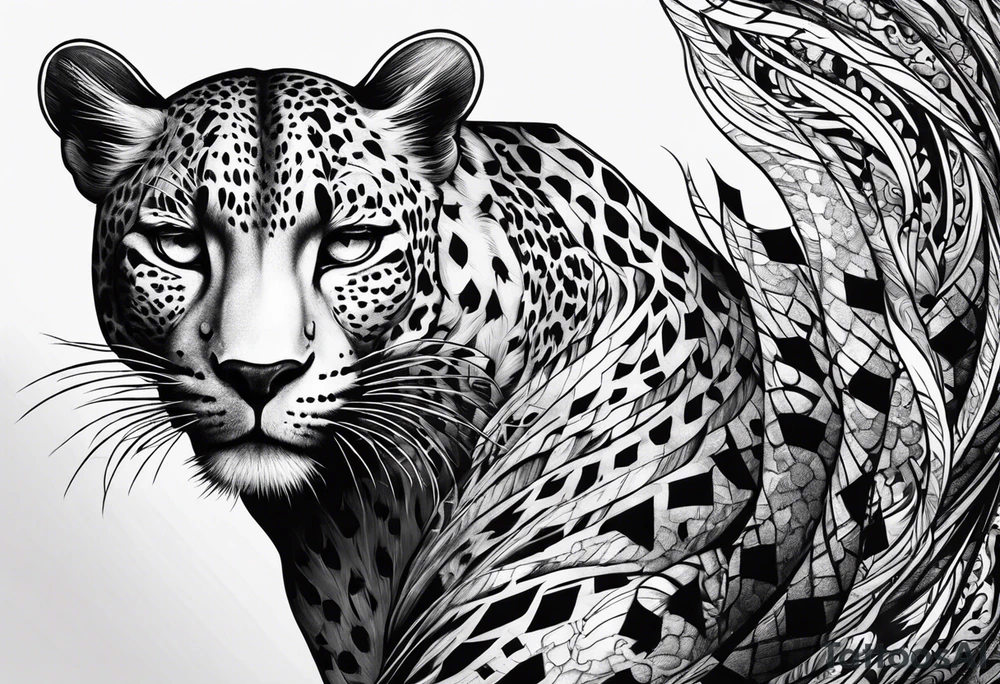 leopard hit to snake tattoo idea