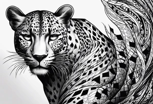 leopard hit to snake tattoo idea