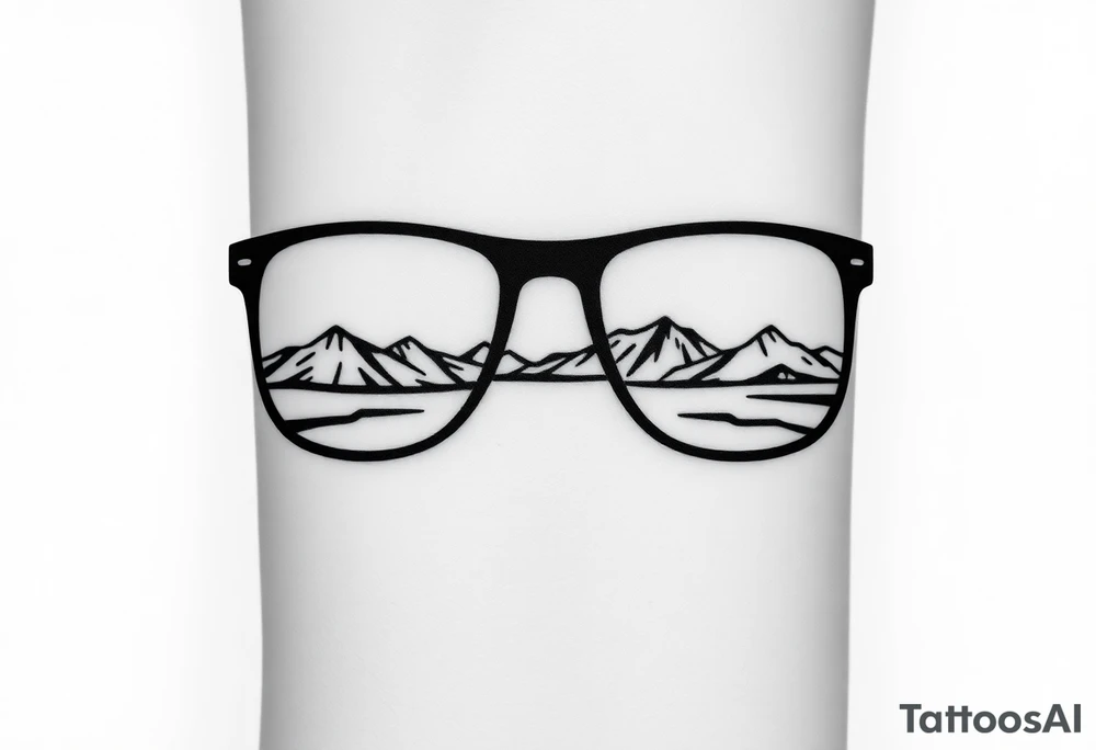 Landscape Reflecting Glasses
You can use the lenses of your glasses to depict a beautiful landscape, such as a sunset, a starry sky tattoo idea