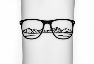 Landscape Reflecting Glasses
You can use the lenses of your glasses to depict a beautiful landscape, such as a sunset, a starry sky tattoo idea