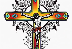 Tribal crucifix tattoo idea