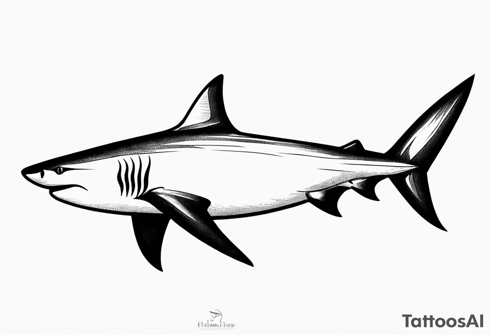 a shark blackwork tattoo for my calf tattoo idea
