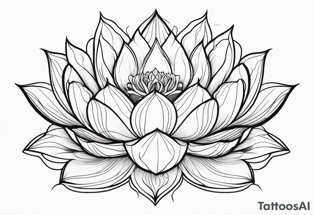 white lotus flower outline tattoo idea