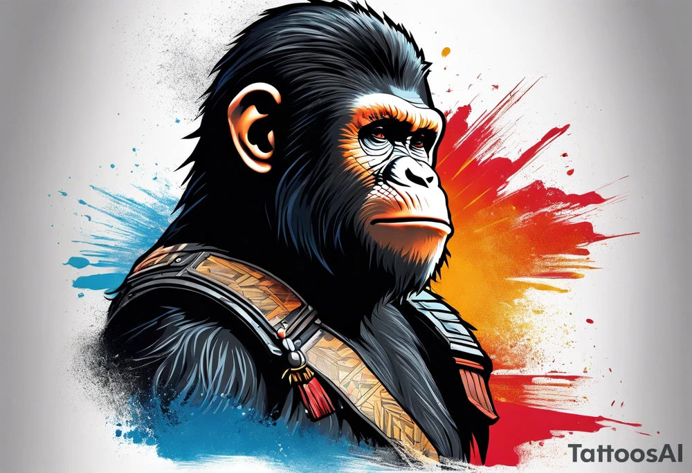 Caesar from the movie planet of the apes tattoo idea