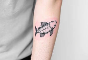 koi fish swimming upstream tattoo idea