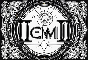 Gemini logo with stitches simple tattoo idea