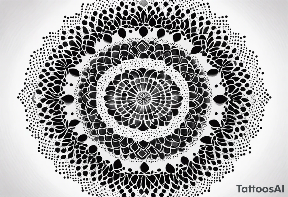 A feminin minimalist mandala with simple dit chain tattoo idea