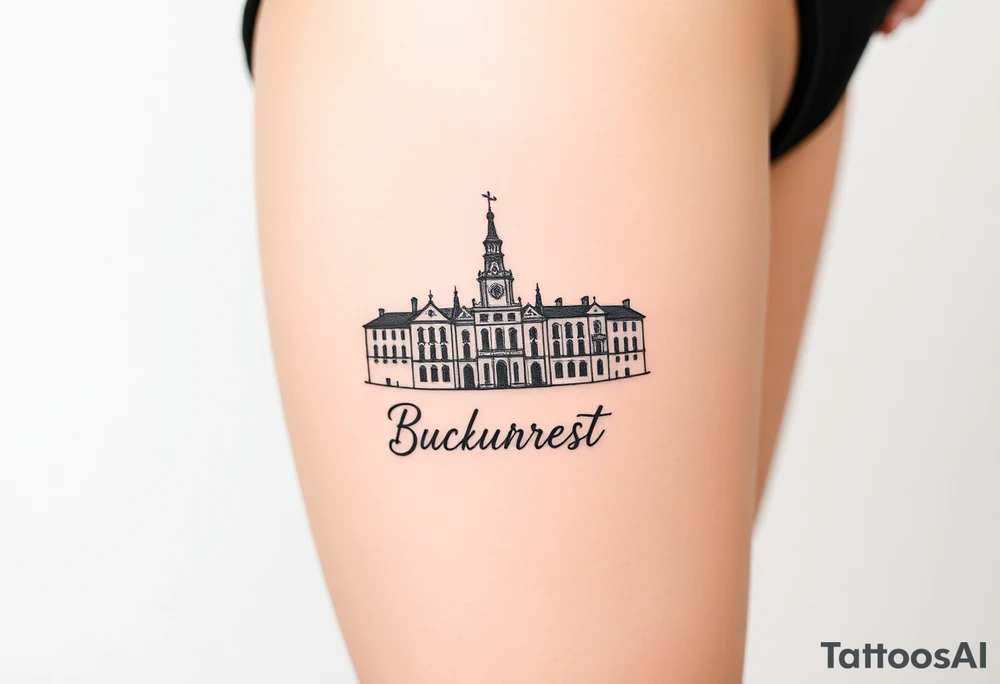 Bucharest, with name underneath tattoo idea