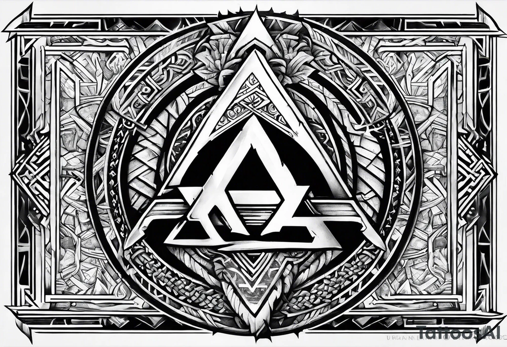 Valhalla valknut sword axe tattoo idea