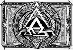 Valhalla valknut sword axe tattoo idea