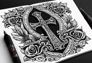 The symbol of Matthias a open Bible and a battle Axe tattoo idea