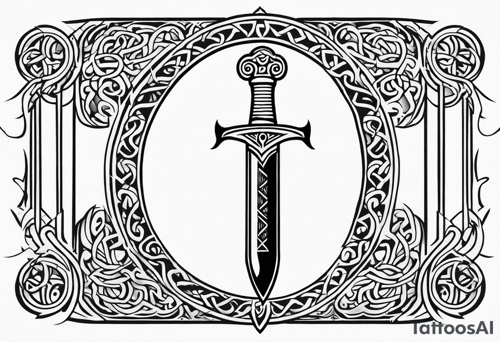 Viking sword Valhalla symbol tattoo idea