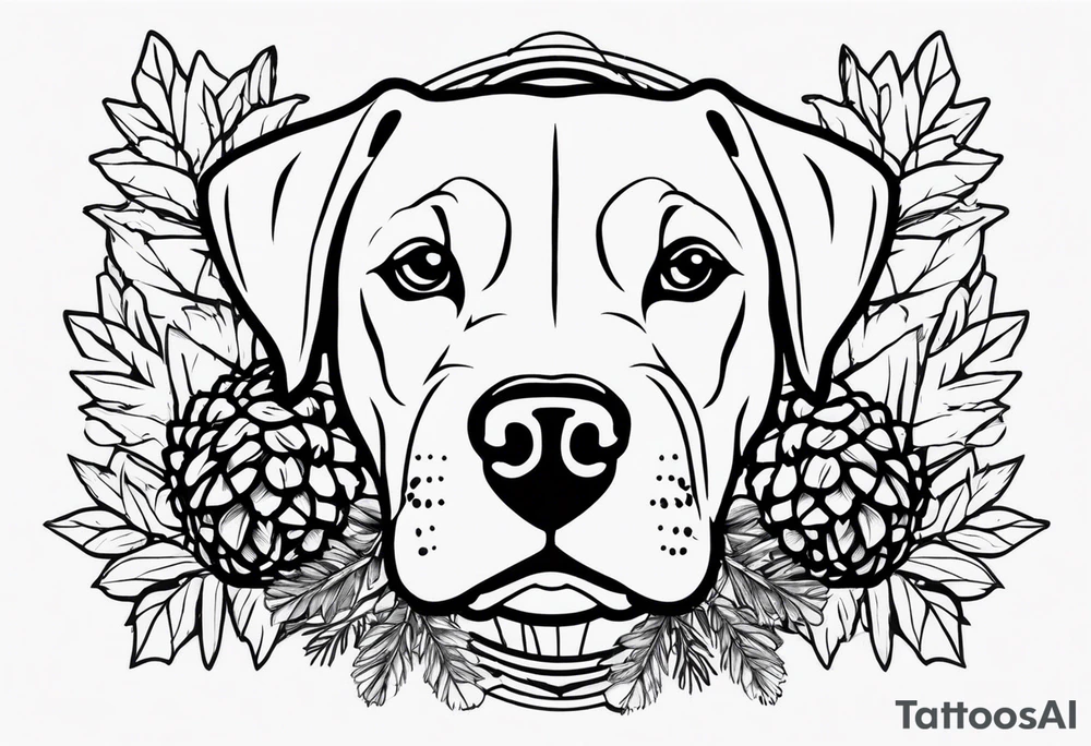 name boxer dog Waylon pinecones tattoo idea