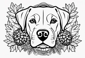 name boxer dog Waylon pinecones tattoo idea