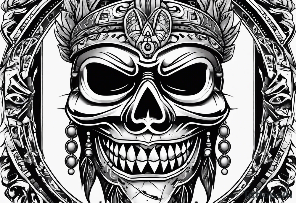 Witch doctor mask tattoo idea