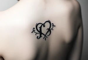 Letter B with a heart tattoo idea