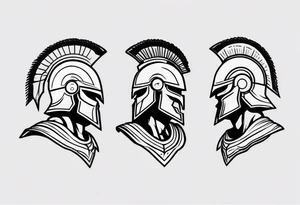 ultra-fine line linework vector of a spartan from the side tattoo idea