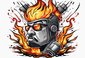 stick of dynamite character is trying to blow out his own burning fuse before he explodes tattoo idea