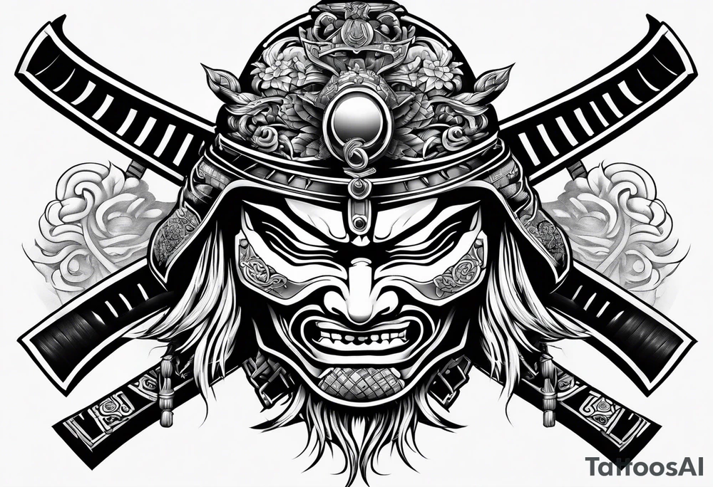 Samurai mask tattoo idea