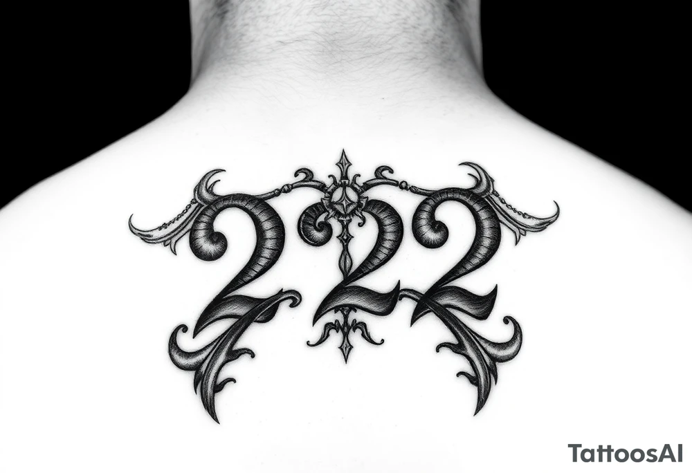 number 222 tattoo idea