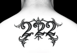 number 222 tattoo idea